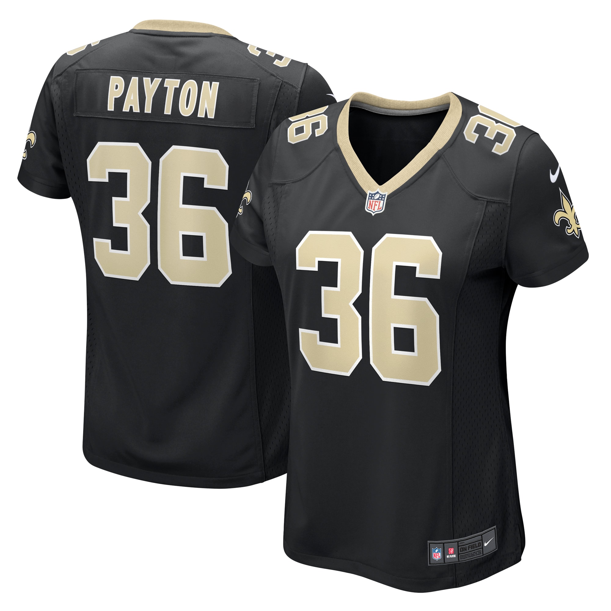 New Orleans Saints Rico Payton Black Game NFL Jersey Women's
