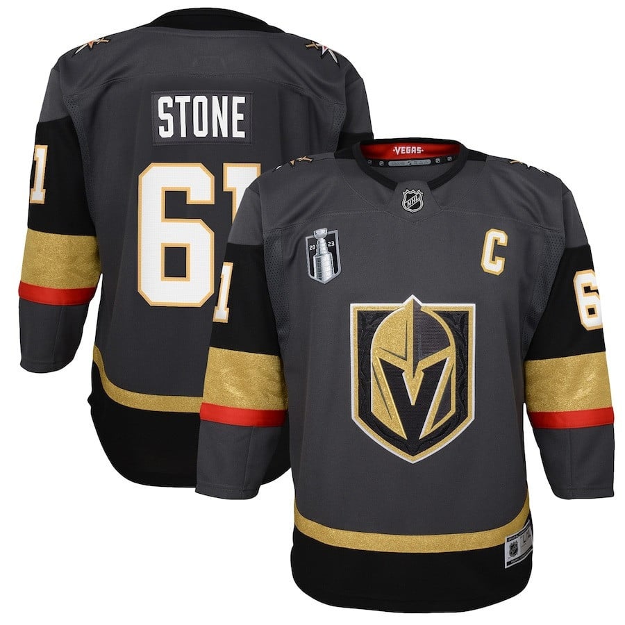 Mark Stone 61 Vegas Golden Knights 2023 Stanley Cup Final Alternate Black NHL Jersey Youth