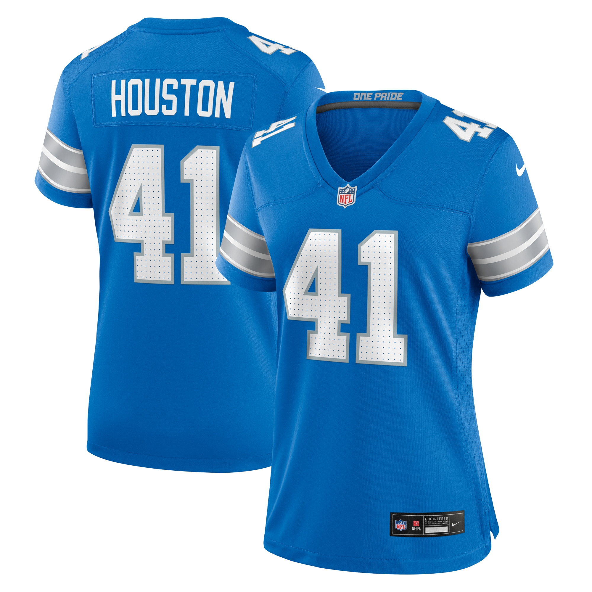 Detroit Lions James Houston Blue Team Game NFL Jersey Women's