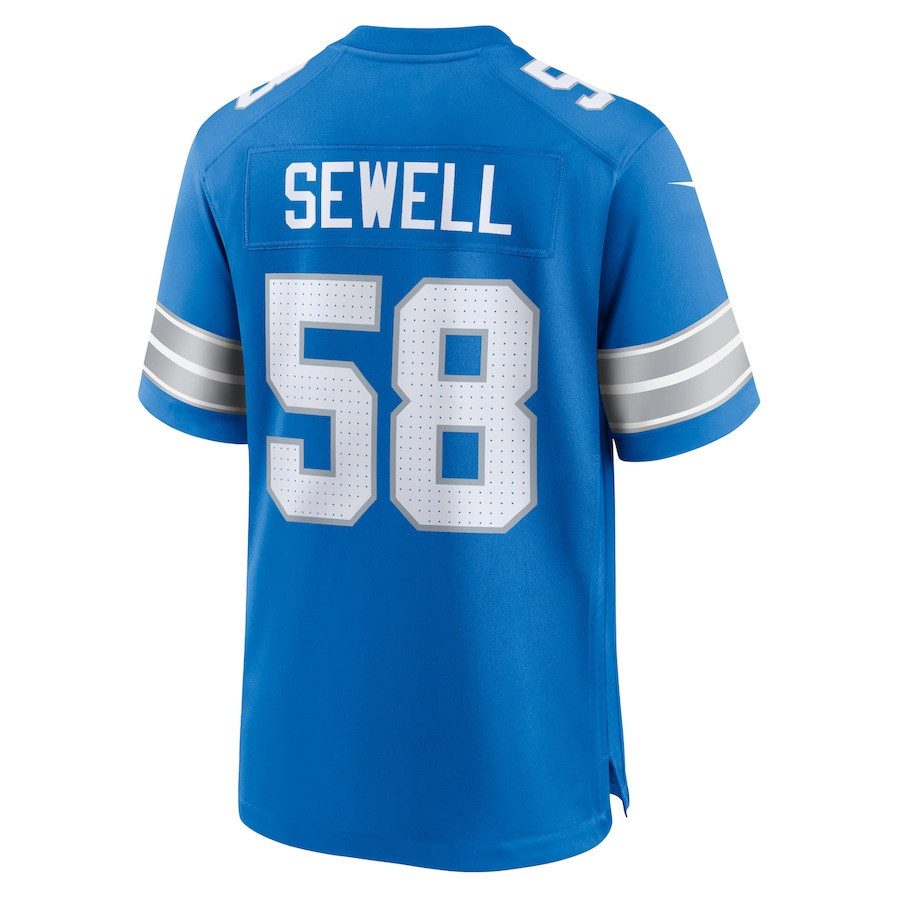 Penei Sewell #58 Detroit Lions Super Bowl LIX Blue NFL Jersey Men's
