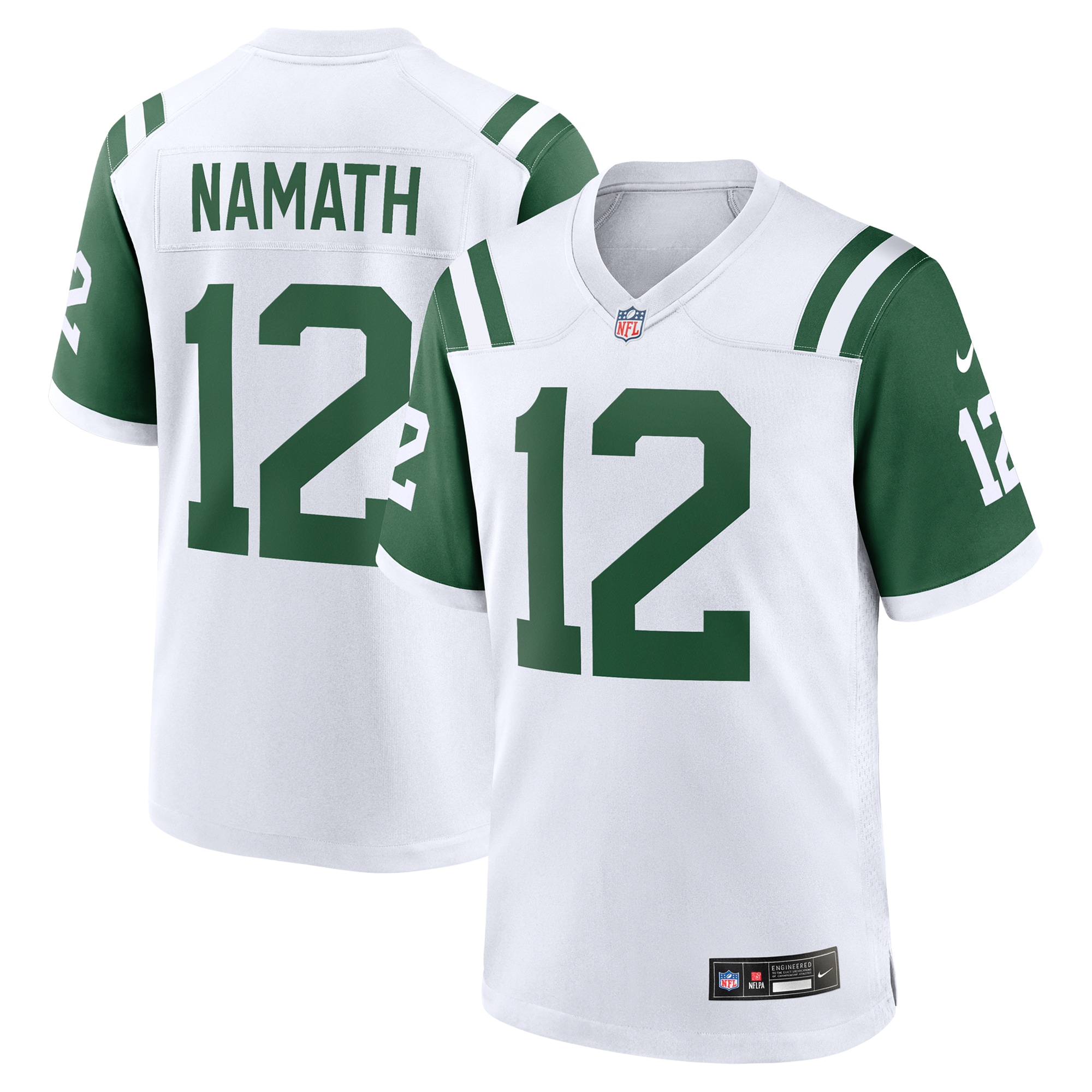 New York Jets Joe Namath White Classic Alternate Retired Player Game NFL Jersey Men's