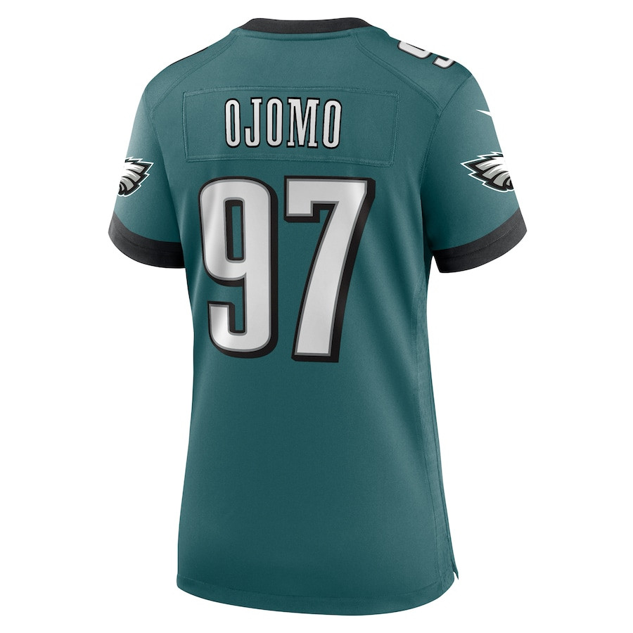 Moro Ojomo 97 Philadelphia Eagles Team Game Midnight Green NFL Jersey Women's