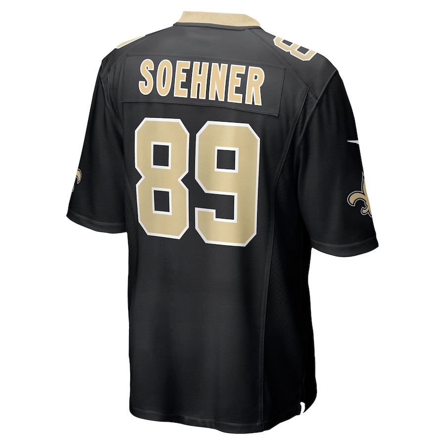 Dylan Soehner 89 New Orleans Saints Game Black NFL Jersey Men's