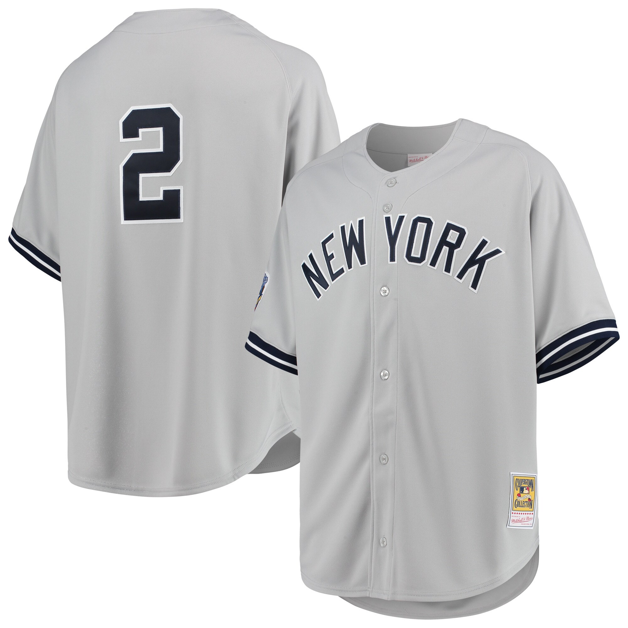 New York Yankees Derek Jeter Mitchell Ness Gray 1998 Cooperstown Collection Road MLB Jersey Men's