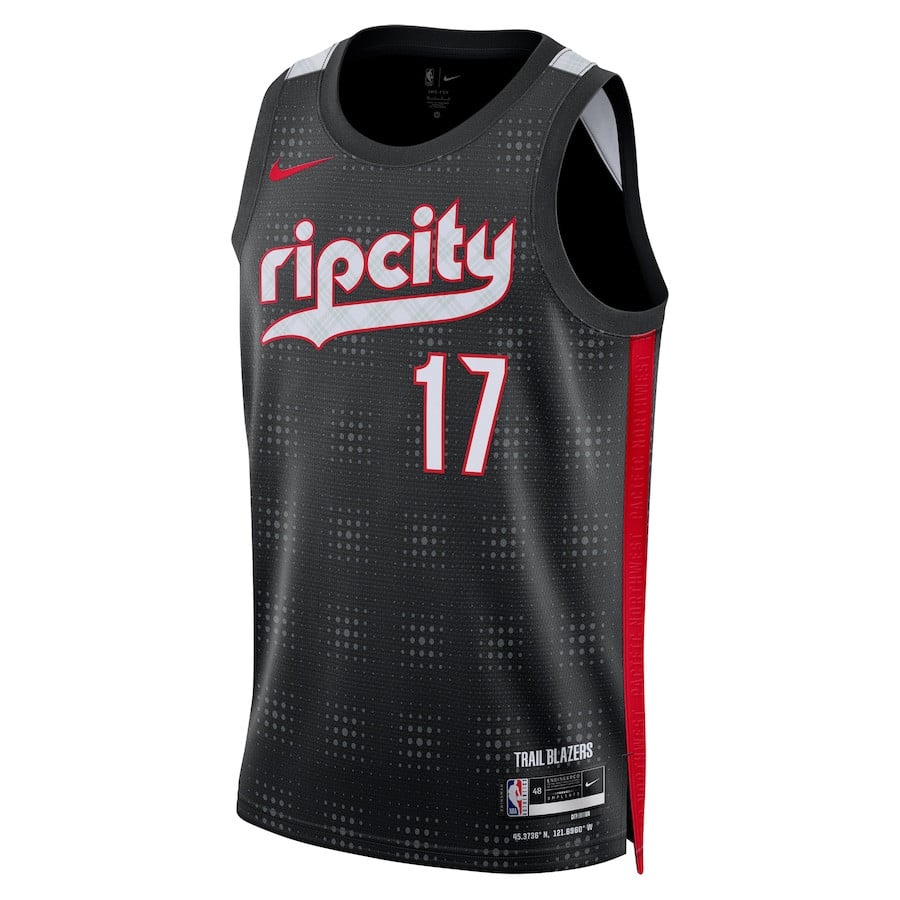 Shaedon Sharpe 17 Portland Trail Blazers Unisex 2024/25 Swingman Player City Edition Black NBA Jersey Unisex