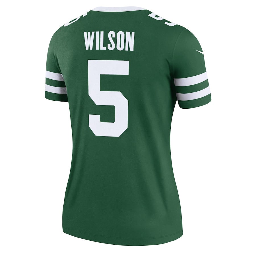 Garrett Wilson 5 New York Jets Alternate Legend, Legacy Green NFL Jersey Women's