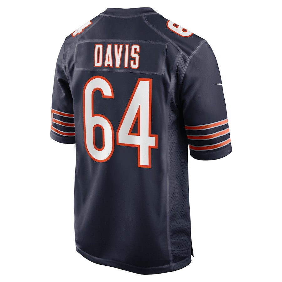 Nate Davis 64 Chicago Bears Game Navy NFL Jersey Men's
