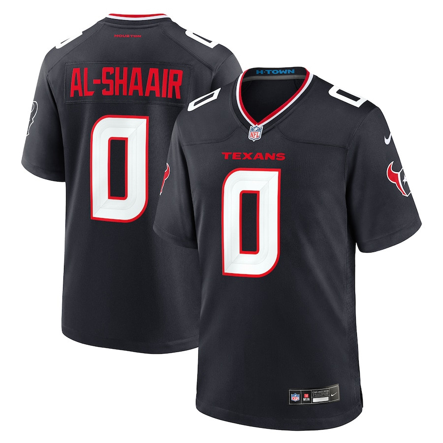 Azeez Al-Shaair 0 Houston Texans Team Game Navy NFL Jersey Men's