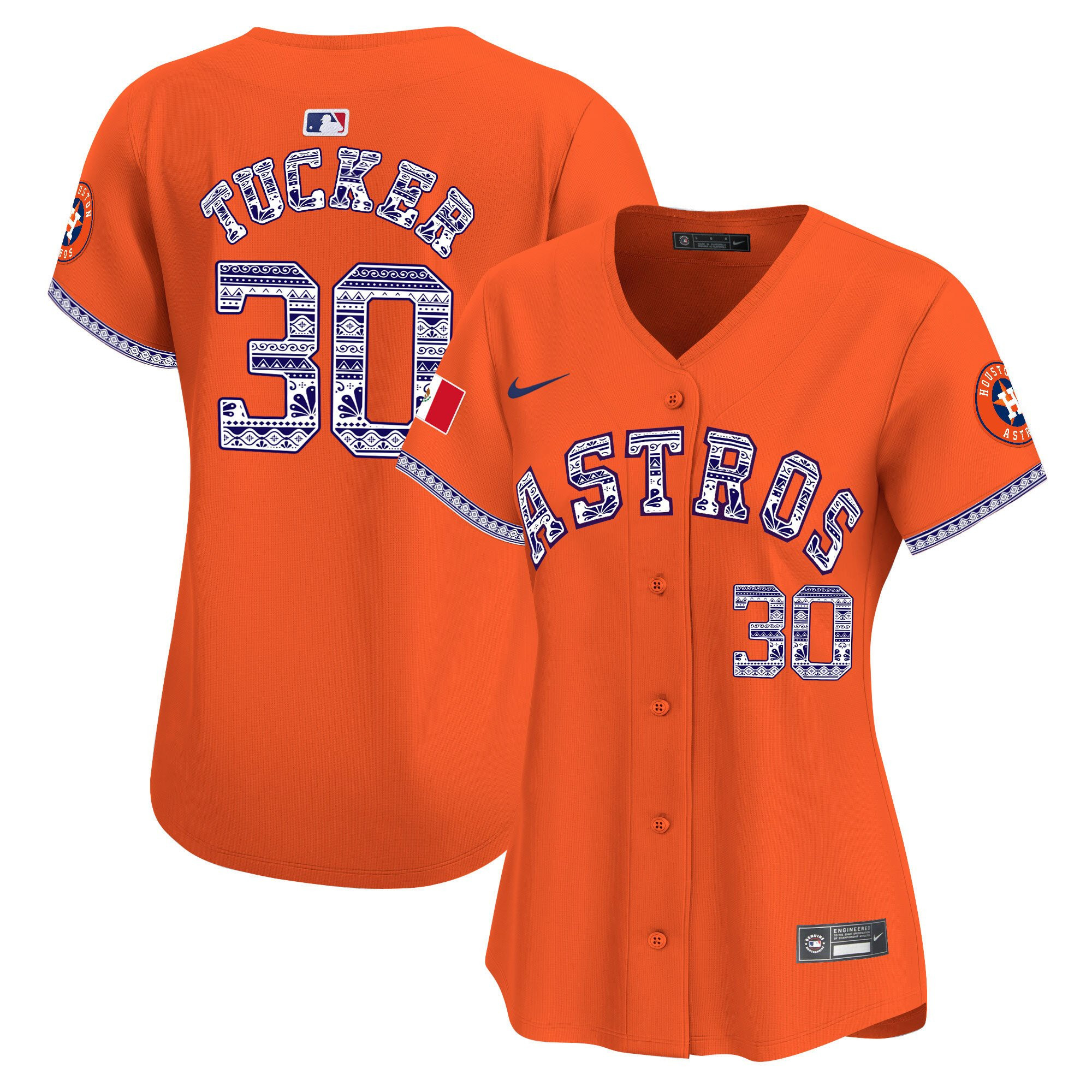 Kyle Tucker 30 Houston Astros Mexico Orange MLB Jersey Women's