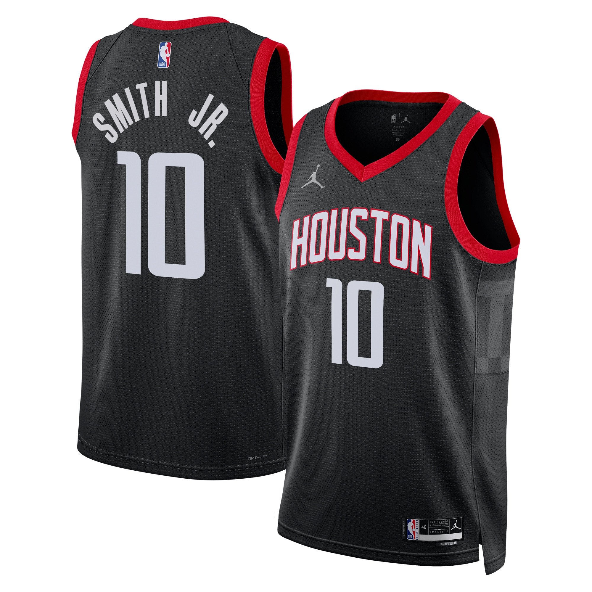 Jabari Smith Jr. 10 Houston Rockets Unisex 2024/25 Swingman Player Statement Edition Black NBA Jersey Unisex