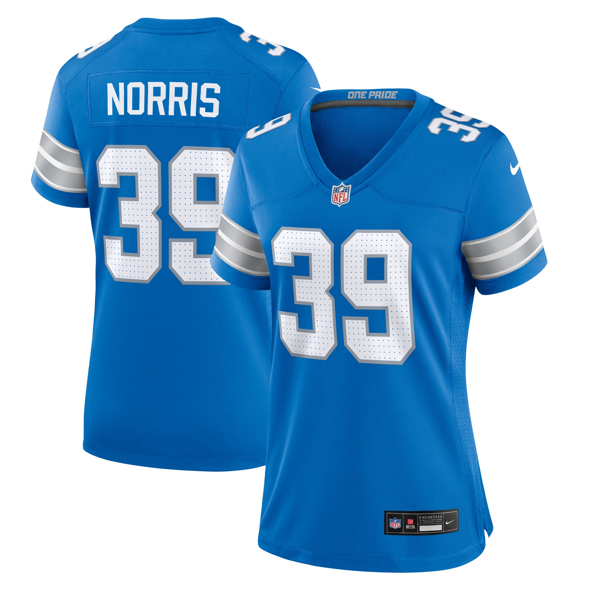 Detroit Lions Morice Norris Blue Game NFL Jersey Women's