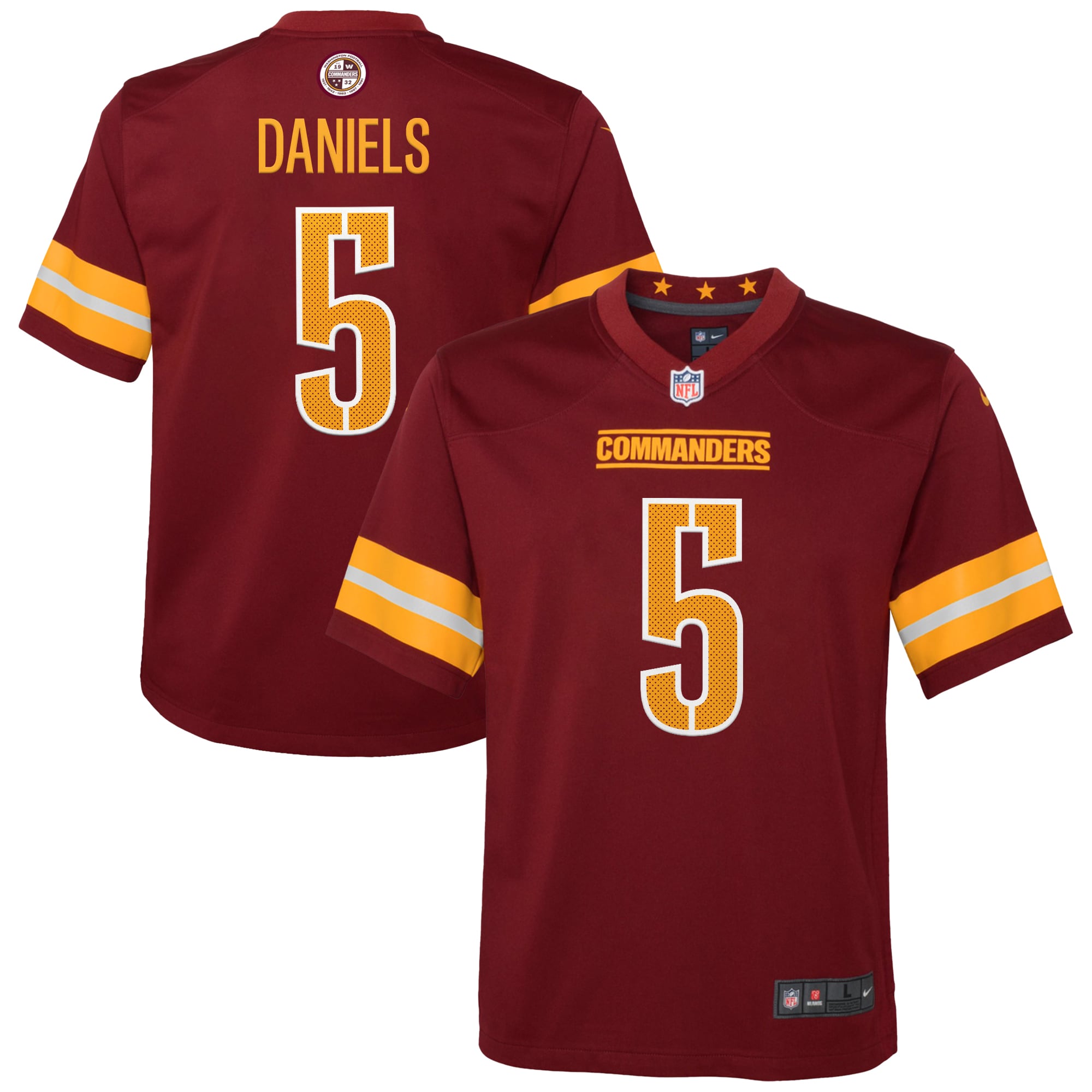 Washington Commanders Jayden Daniels Burgundy Player Game NFL Jersey Youth