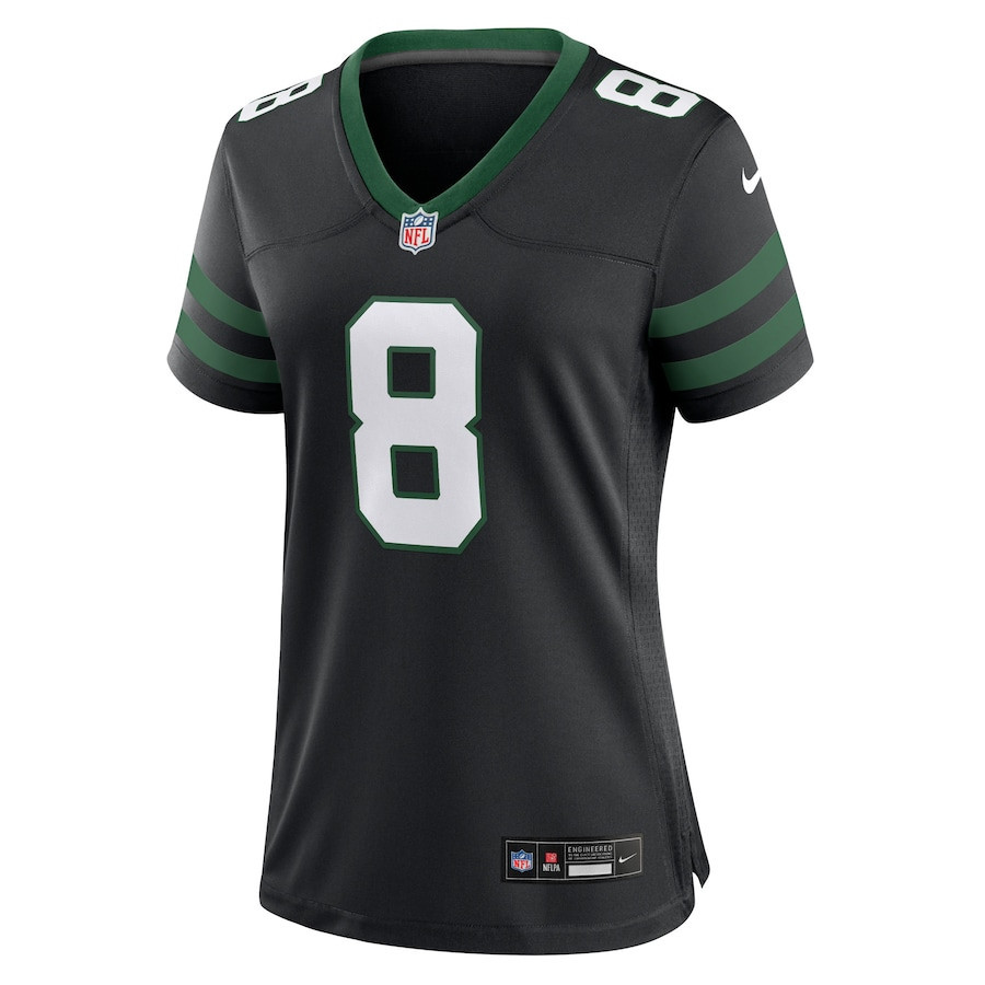 Aaron Rodgers 8 New York Jets Alternate Game Women, Black NFL Jersey Women's