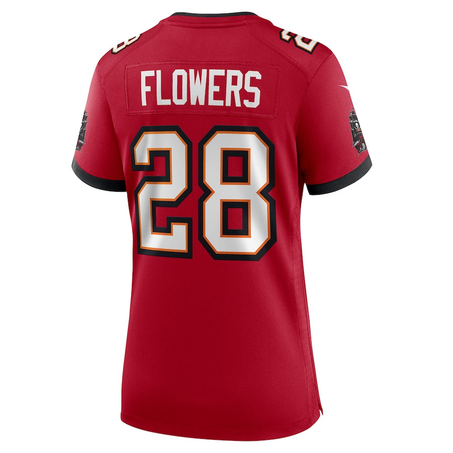 Dallis Flowers 28 Tampa Bay Buccaneers Game Red NFL Jersey Women's