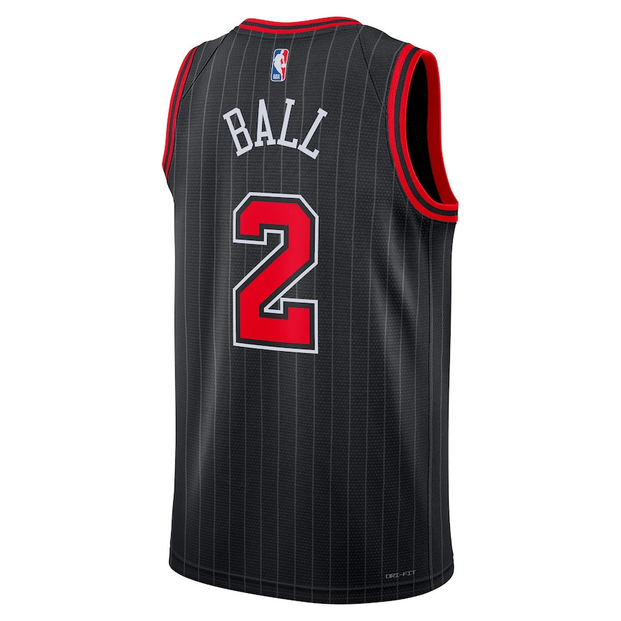 Lonzo Ball 2 Chicago Bulls Unisex Swingman Statement Edition Black NBA Jersey Unisex