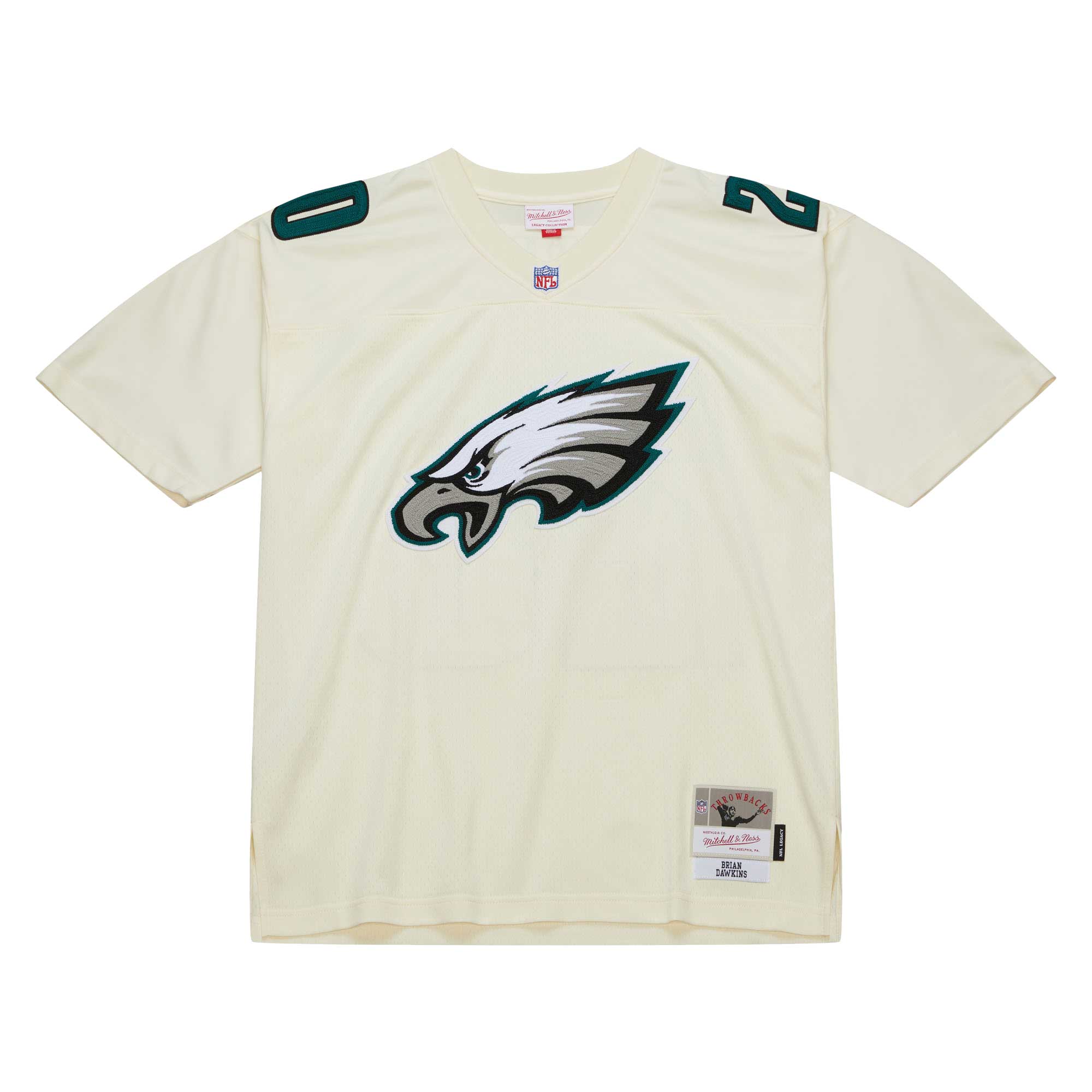 Philadelphia Eagles Brian Dawkins Mitchell Ness Cream Chainstitch Legacy NFL Jersey Men's