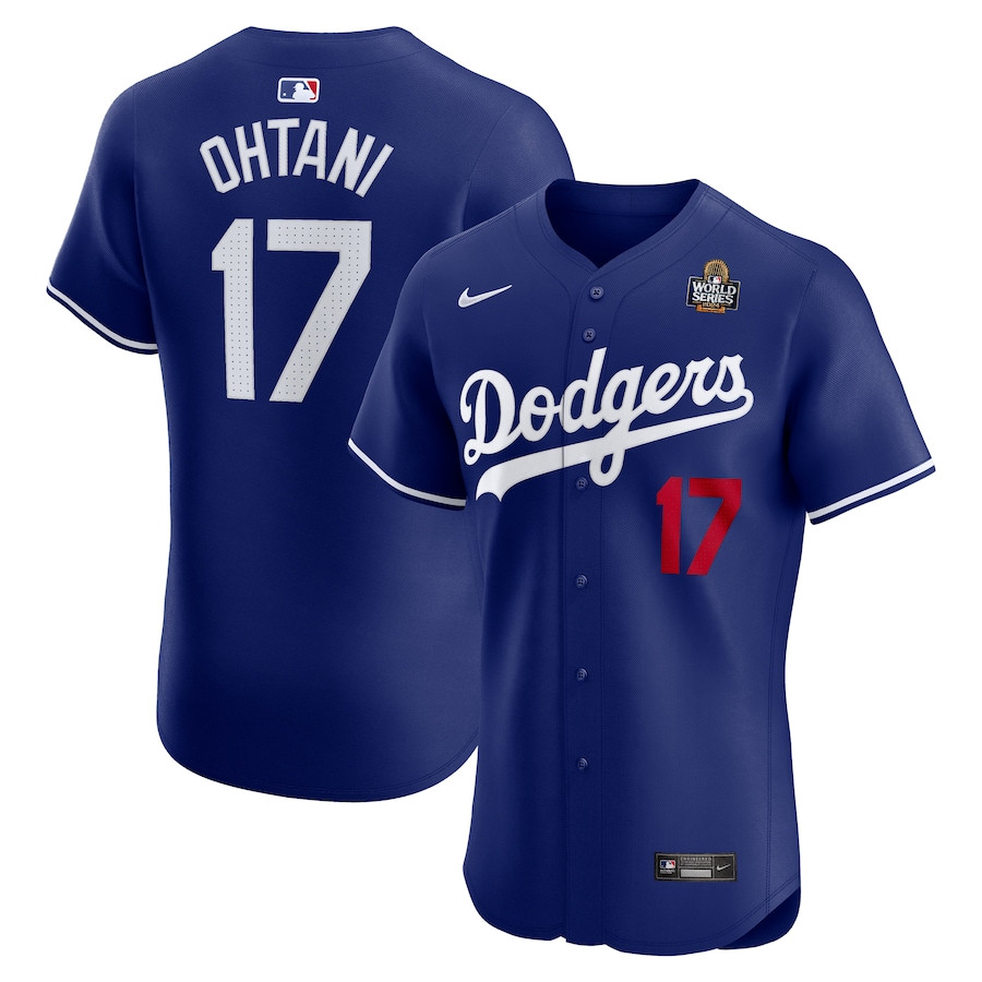 Shohei Ohtani 17 Los Angeles Dodgers 2024 World Series Alternate Elite Player Royal MLB Jersey Men's