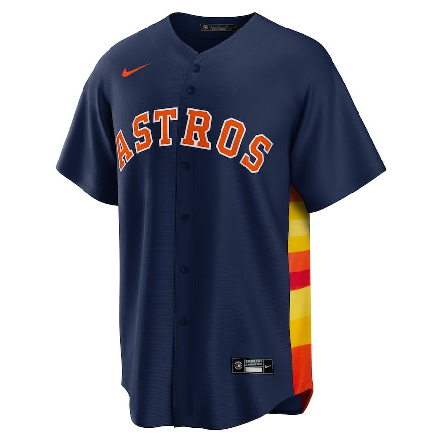 Yordan Alvarez 44 Houston Astros Alternate Navy MLB Jersey Men's