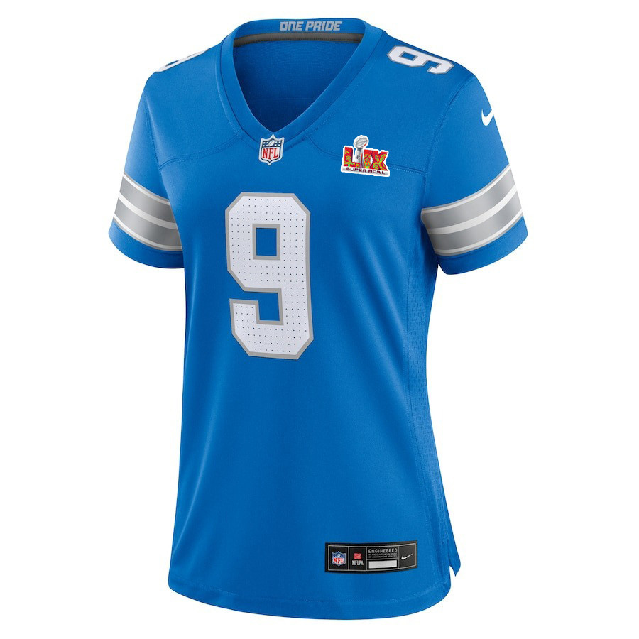 Jameson Williams #9 Detroit Lions Super Bowl LIX Blue NFL Jersey Women's