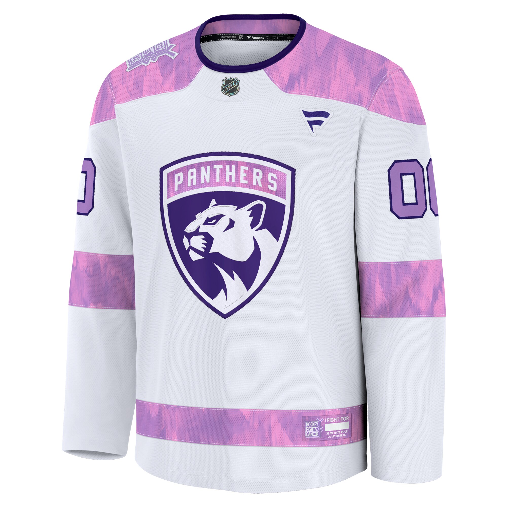 Florida Panthers White 2024 Fights Cancer Custom Practice NHL Jersey Men's