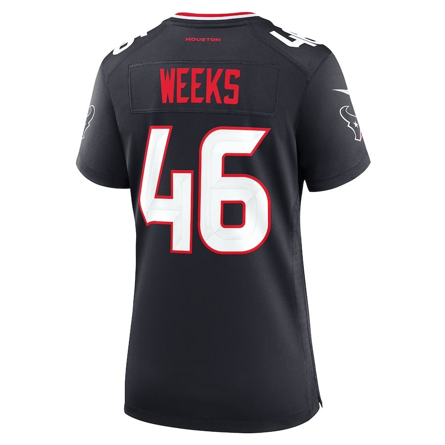 Jon Weeks 46 Houston Texans Team Game Navy NFL Jersey Women's