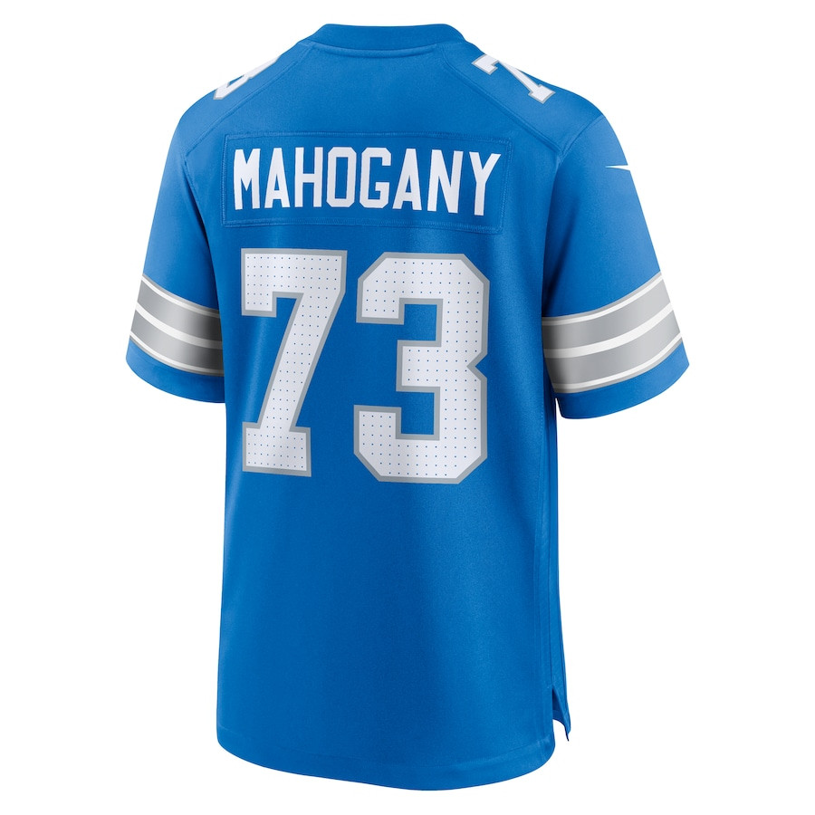 Christian Mahogany 73 Detroit Lions Team Game Blue NFL Jersey Men's