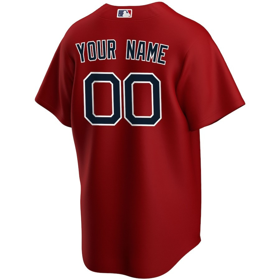Boston Red Sox Alternate Custom Red MLB Jersey Men's
