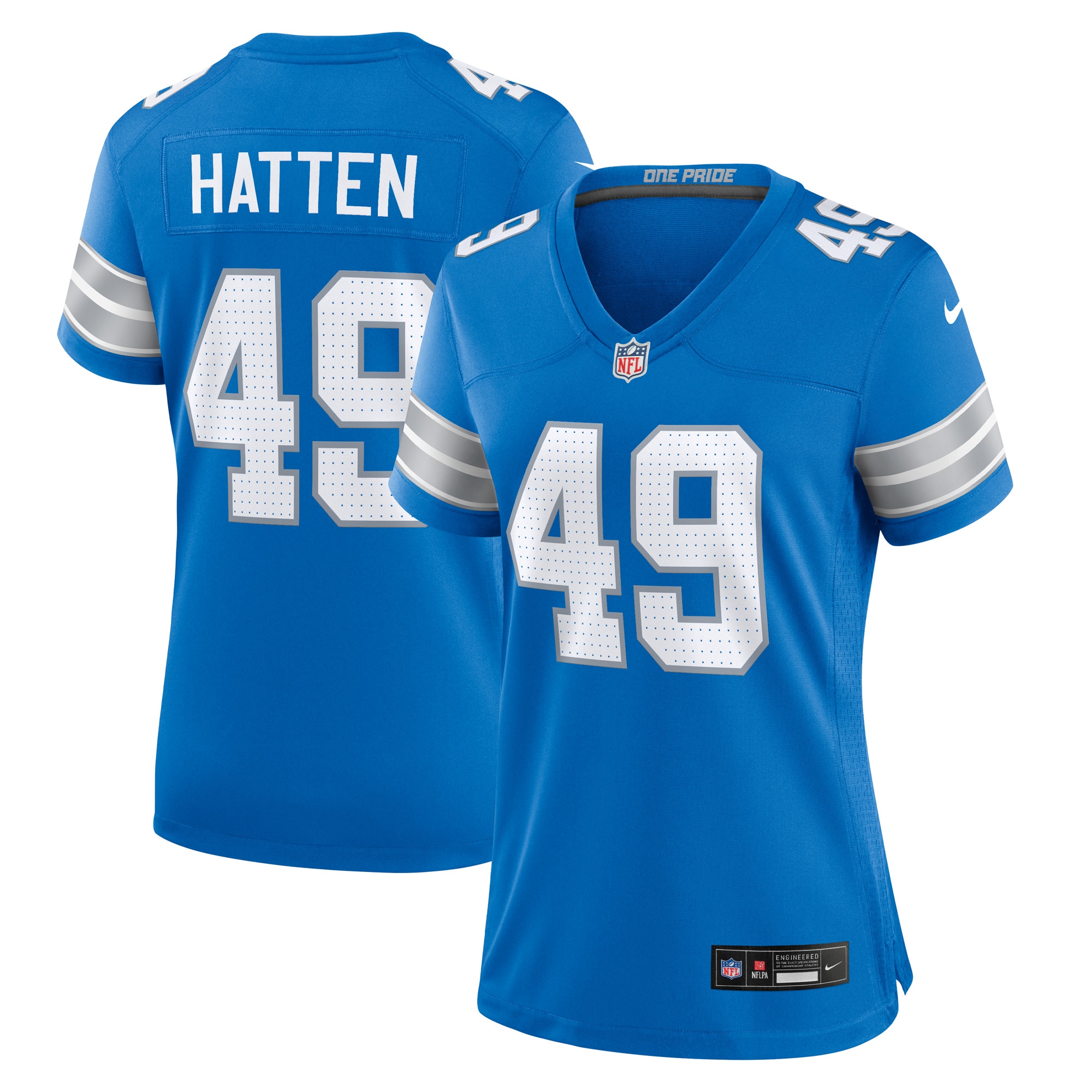 Detroit Lions Hogan Hatten Blue Game NFL Jersey Women's