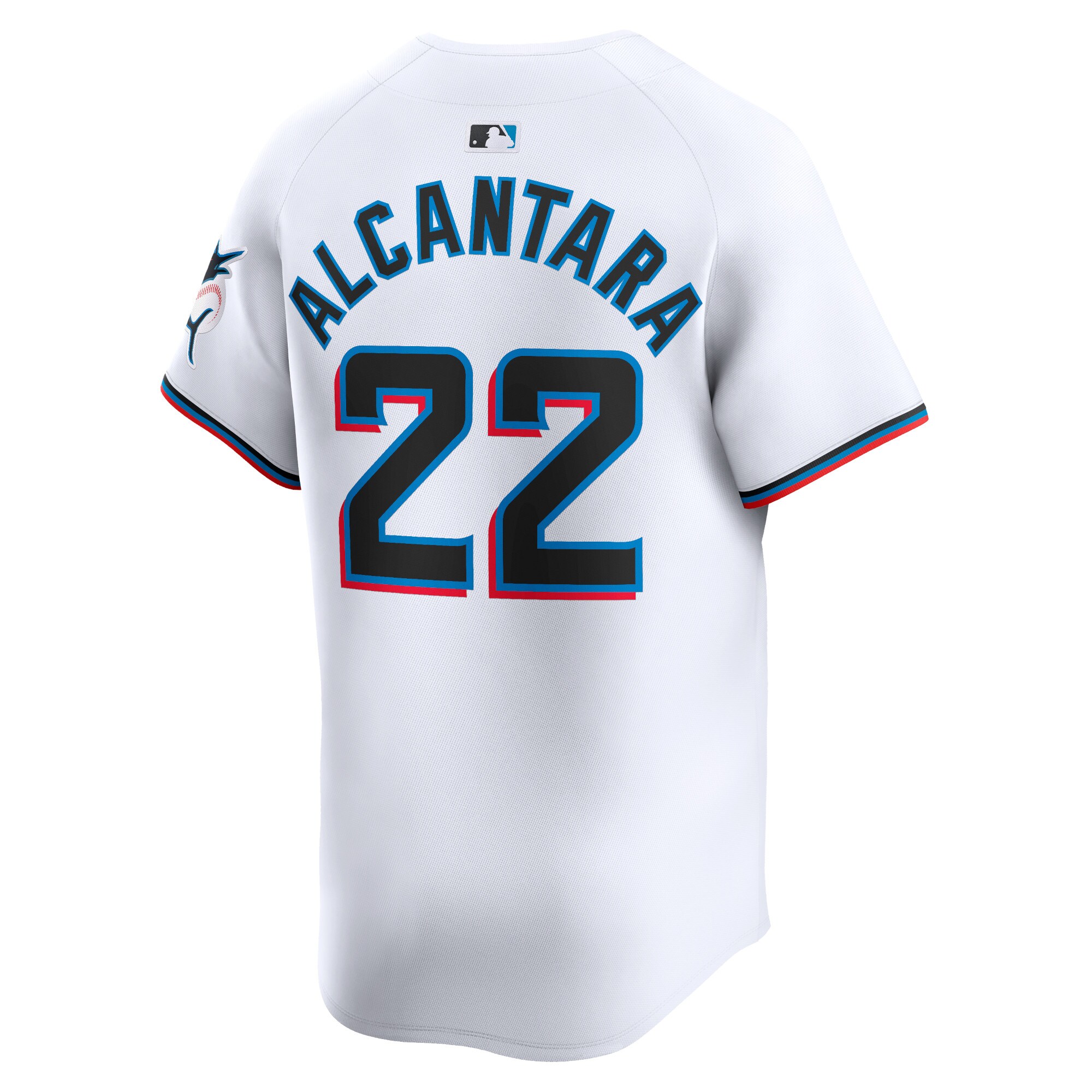 Miami Marlins Sandy Alcantara White Home Limited Player MLB Jersey Men's