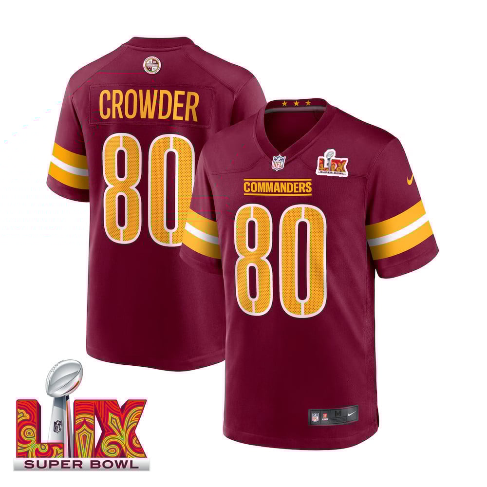 Jamison Crowder #80 Washington Commanders Super Bowl LIX Burgundy NFL Jersey Men's