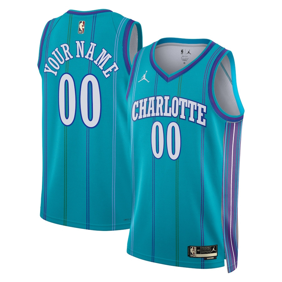 Charlotte Hornets Hardwood Classic Edition Swingman Custom Teal NBA Jersey Men's