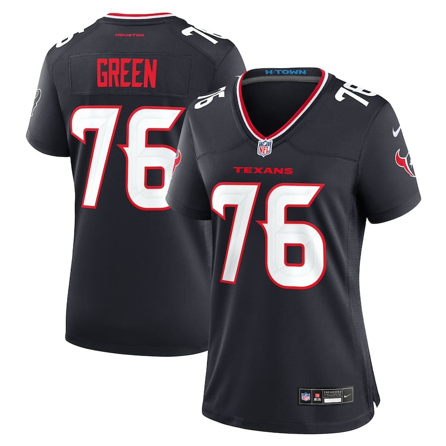 Kenyon Green 76 Houston Texans Team Game Navy NFL Jersey Women's