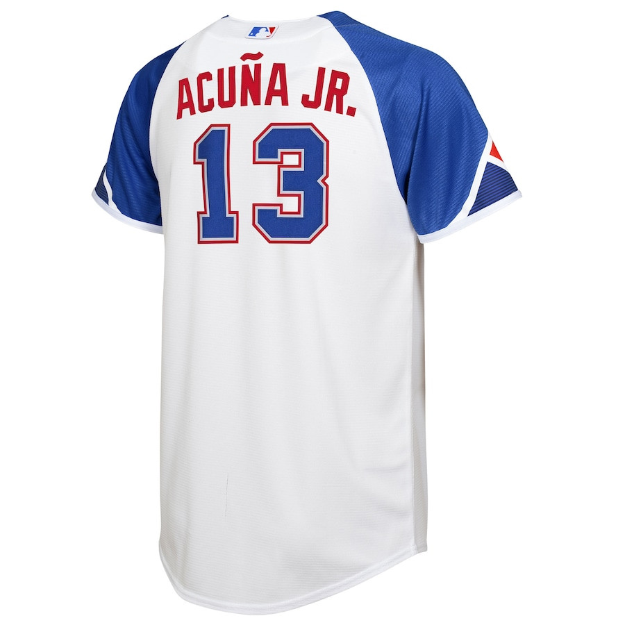 Ronald Acu?a Jr. 13 Atlanta Braves 2023 City Connect White MLB Jersey Youth