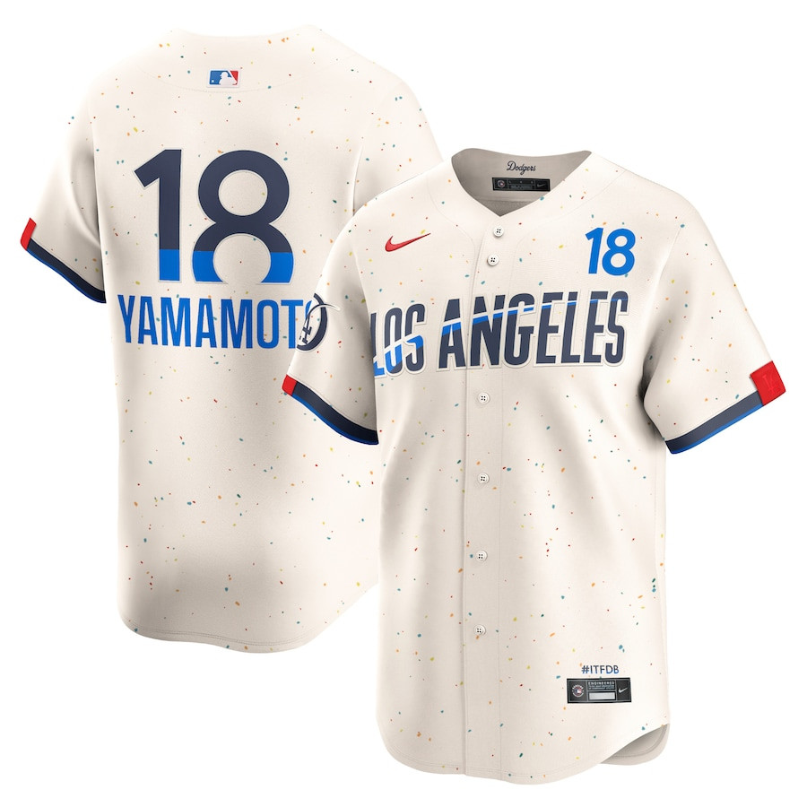 Yoshinobu Yamamoto 18 Los Angeles Dodgers 2024 City Connect Limited Cream MLB Jersey Men's