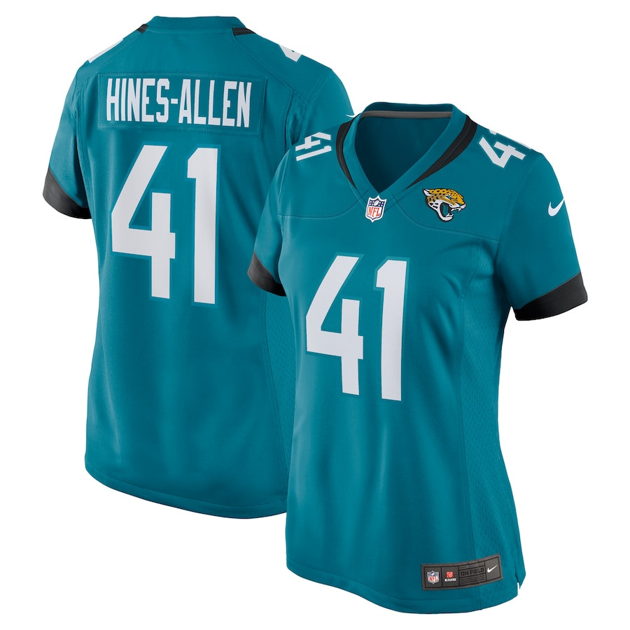 Josh Hines-Allen 41 Jacksonville Jaguars Player Game Teal NFL Jersey Women's