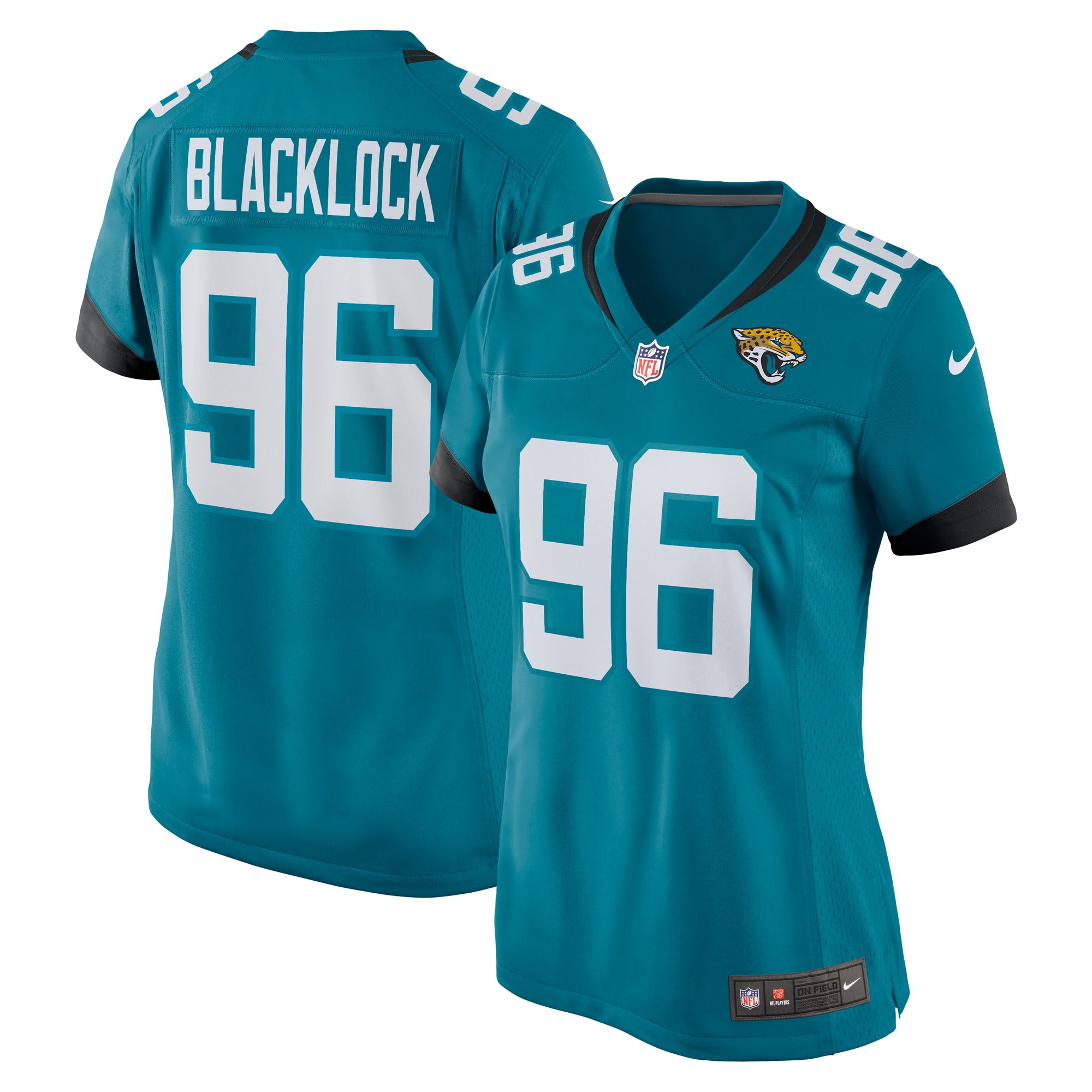 Jacksonville Jaguars Ross Blacklock Teal Team Game NFL Jersey Women's
