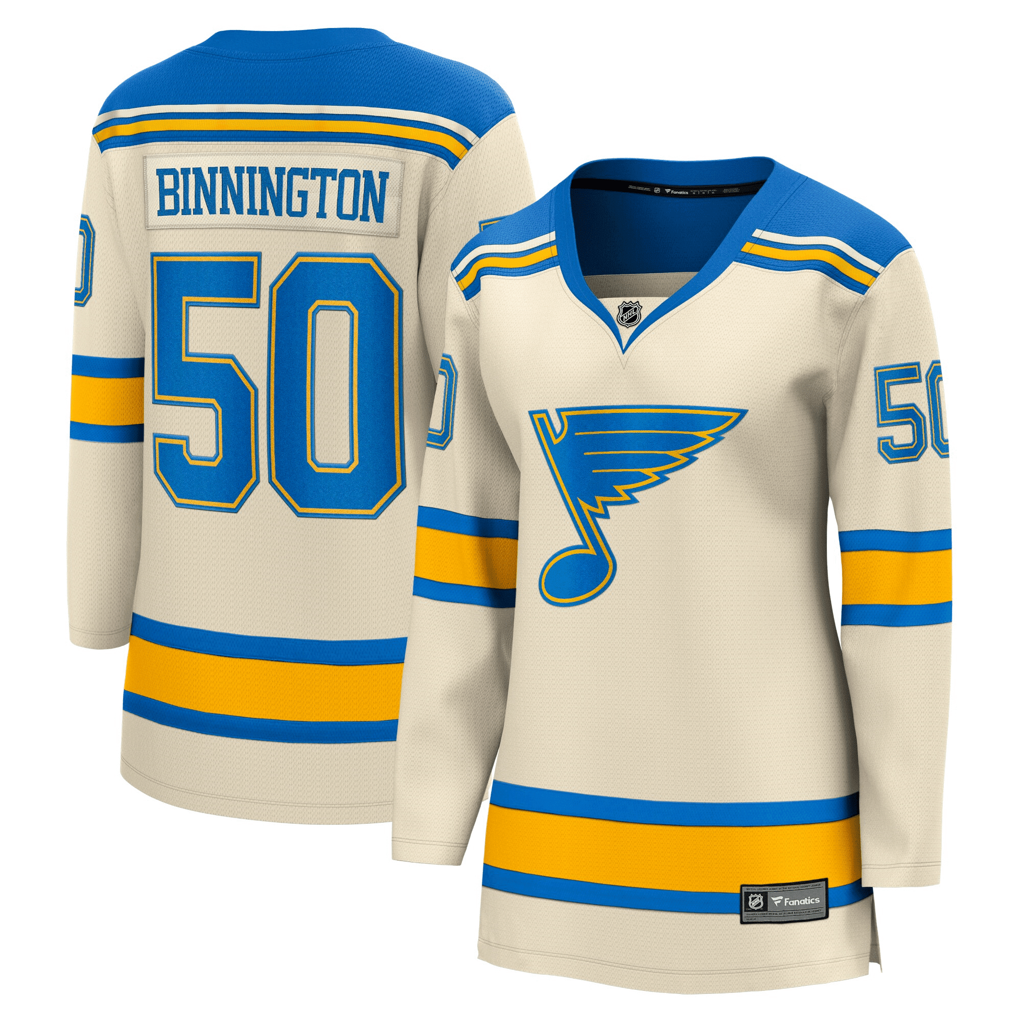 Jordan Binnington Cream St. Louis Blues 2022 Winter Classic Breakaway Player NHL Jersey Women's