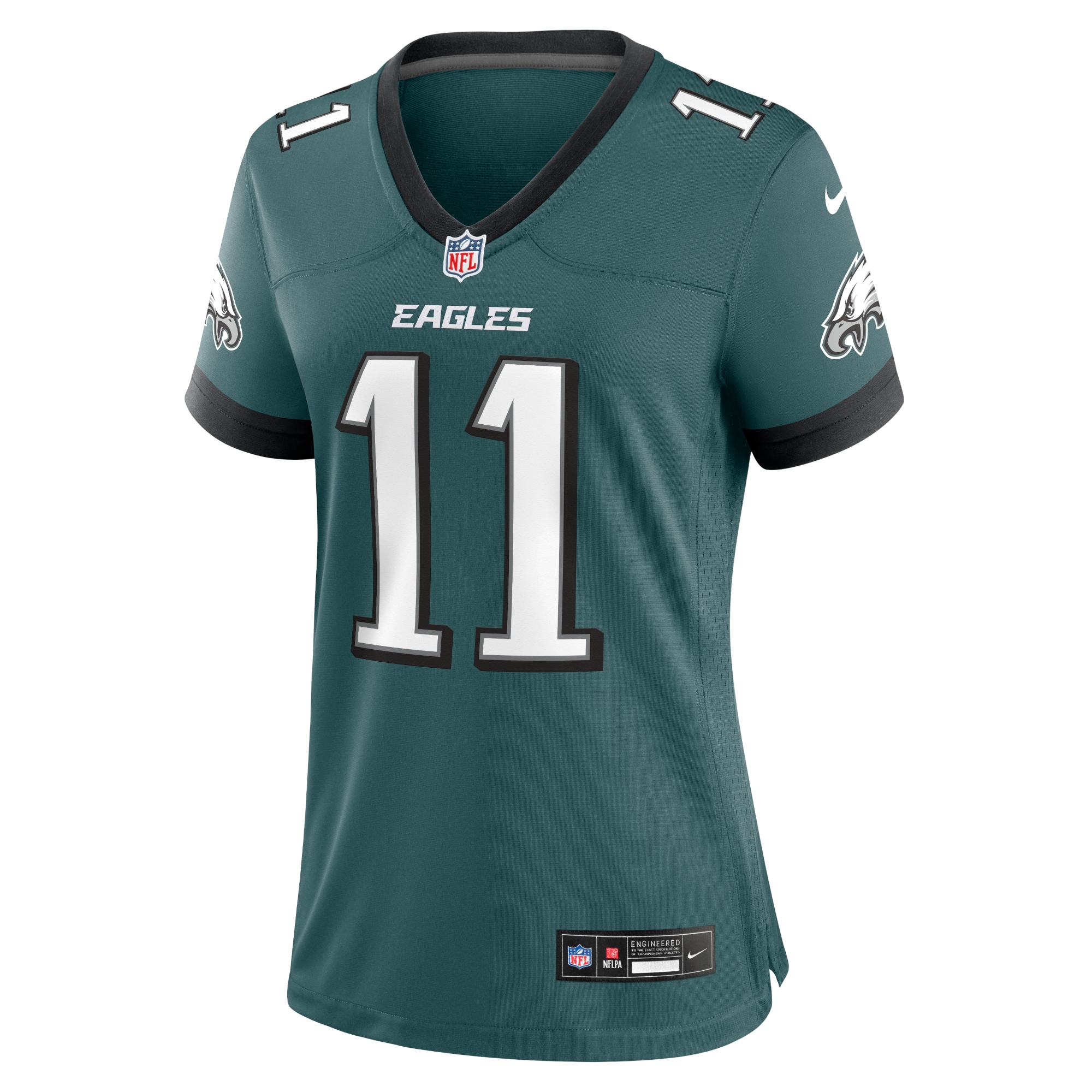 Philadelphia Eagles A.J. Brown Midnight Green Team Game NFL Jersey Women's