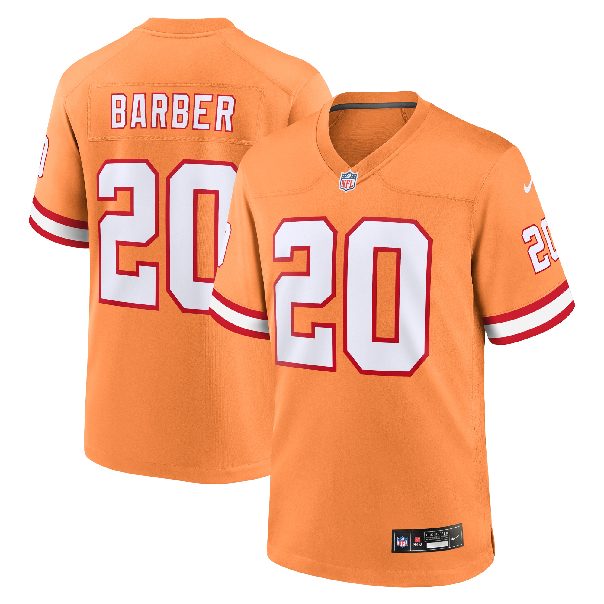 Tampa Bay Buccaneers Ronde Barber Orange Throwback Game NFL Jersey Men's