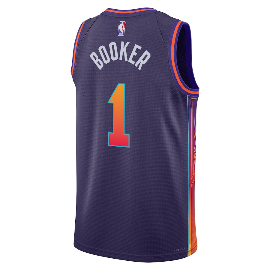 Devin Booker 1 Phoenix Suns 2023/24 City Edition Swingman Purple NBA Jersey Men's