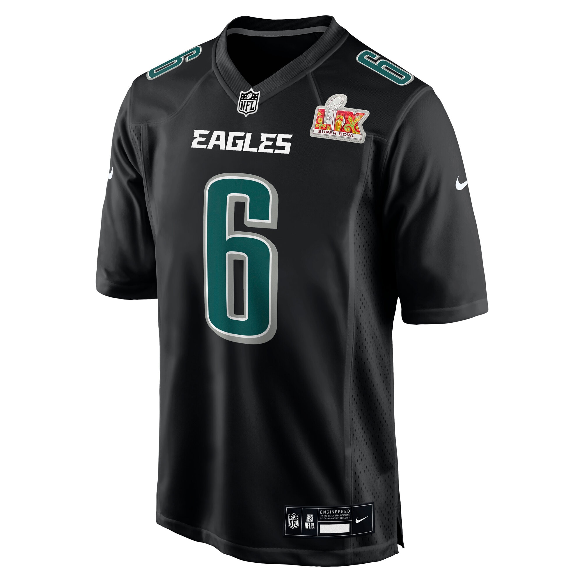 Philadelphia Eagles DeVonta Smith Carbon Black Super Bowl LIX Fashion Game Player NFL Jersey Men's