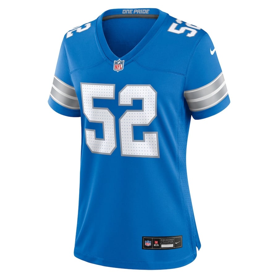 Netane Muti 52 Detroit Lions Game Blue NFL Jersey Women's
