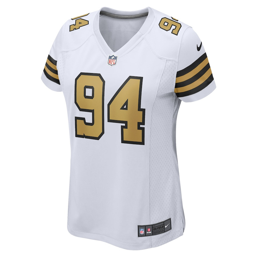 Cameron Jordan 94 New Orleans Saints Alternate Game White NFL Jersey Women's