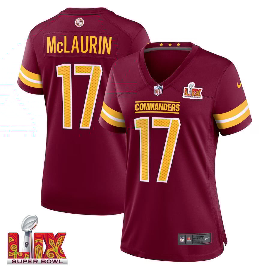 Terry McLaurin #17 Washington Commanders Super Bowl LIX Burgundy NFL Jersey Women's