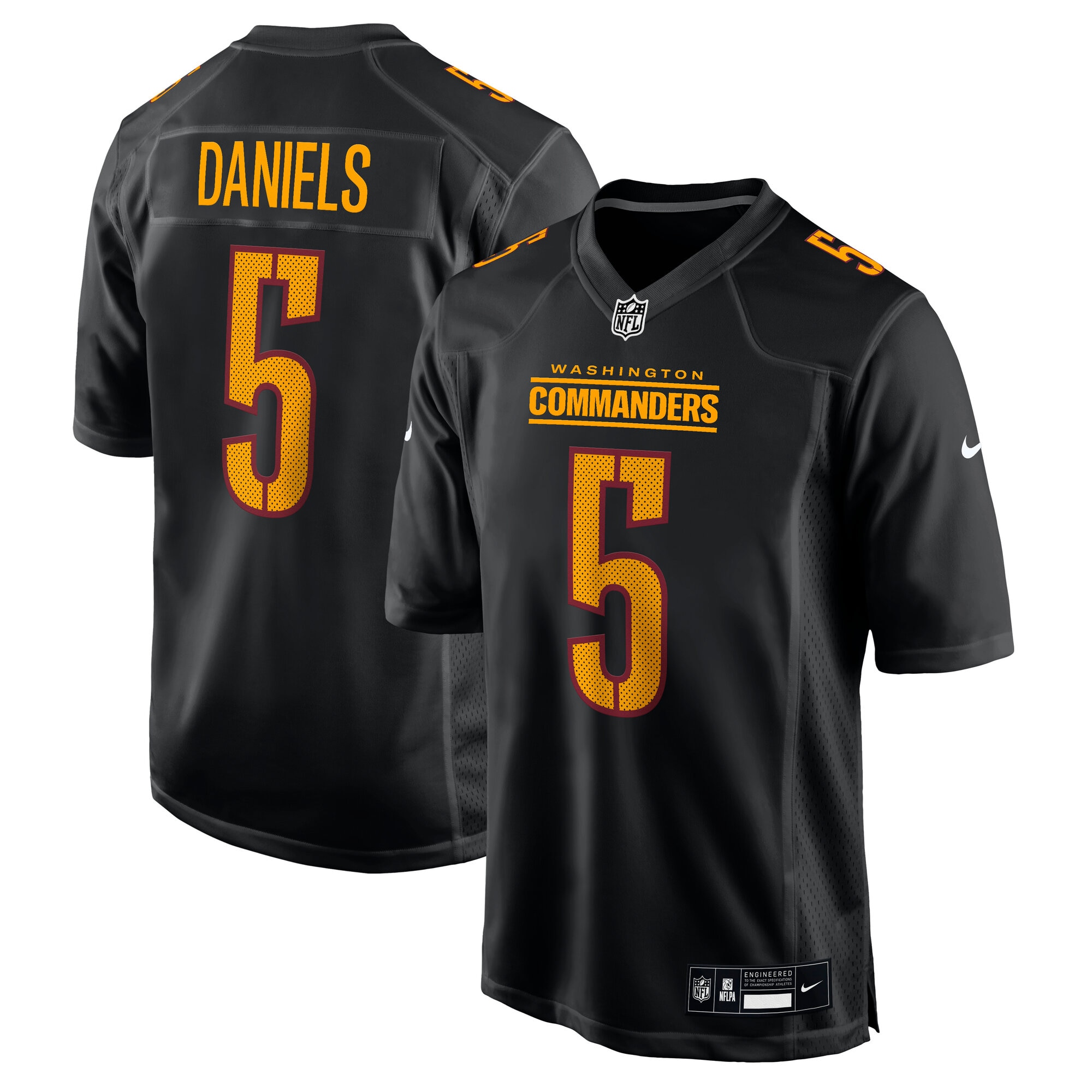 Washington Commanders Jayden Daniels Carbon Black Fashion NFL Jersey Men's