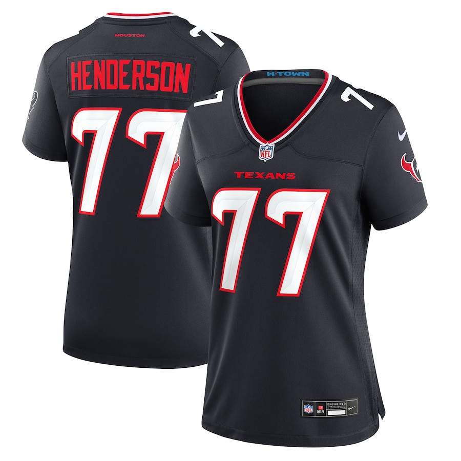 LaDarius Henderson 77 Houston Texans Game Navy NFL Jersey Women's