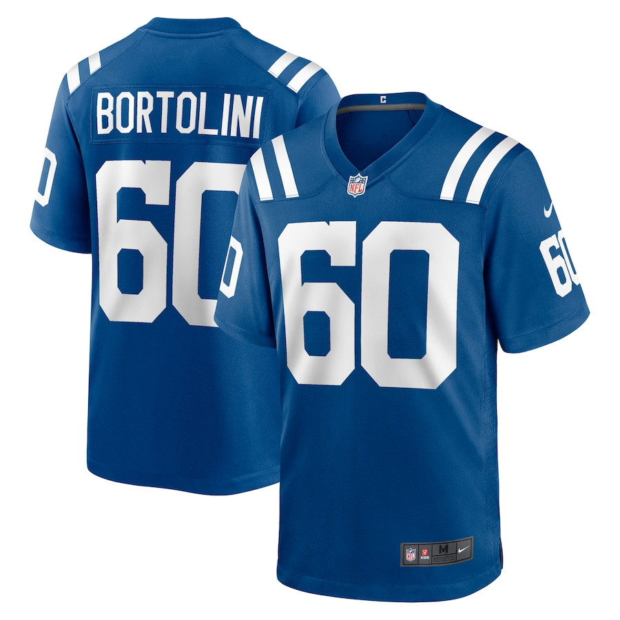 Tanor Bortolini 60 Indianapolis Colts Game Royal NFL Jersey Men's