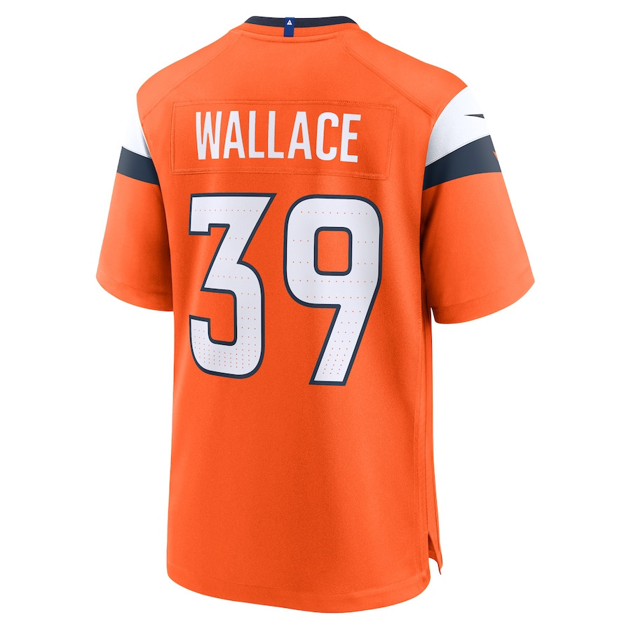 Levi Wallace 39 Denver Broncos Team Game Orange NFL Jersey Men's