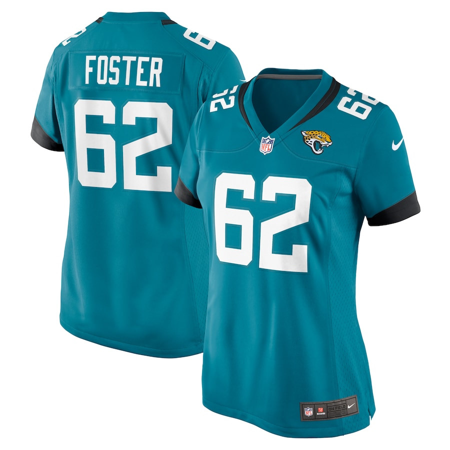 Javon Foster 62 Jacksonville Jaguars Game Teal NFL Jersey Women's
