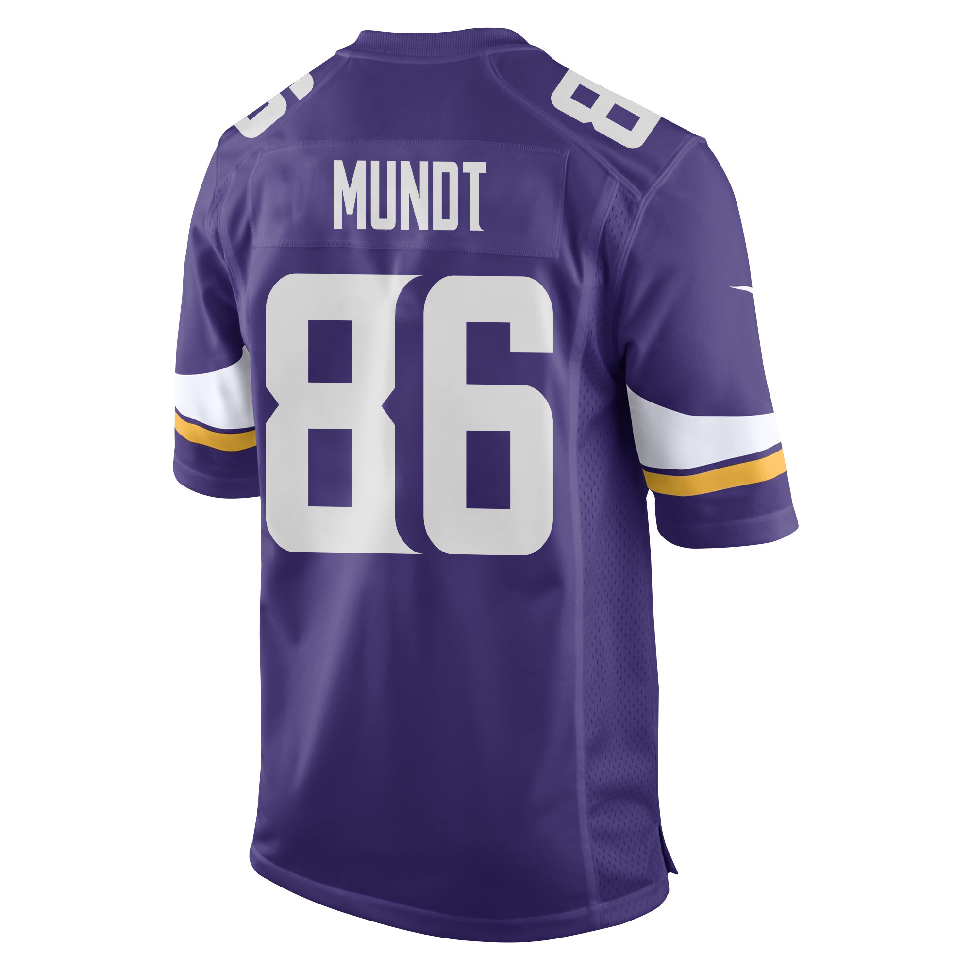 Johnny Mundt 86 Minnesota Vikings Super Bowl LIX New Orleans Patch Game Purple NFL Jersey Men's